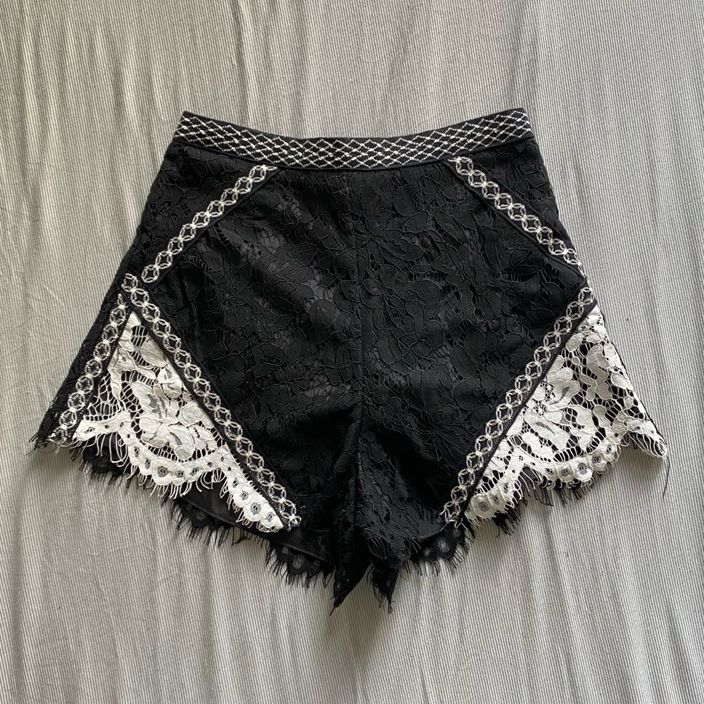 NWT Black & White Lace Shorts